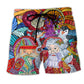 Christmas Colorful Santa Beach Shorts For Resort Getaways And Laid Back Styling
