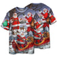 Playful Santa Christmas Celebration Short Sleeve Pajamas Set For Festive Sleepovers And Family Photos