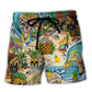 Pineapple Skull Fruit Art Beach Shorts For Beach Days And Resort Travel