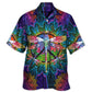 Colorful Dragonfly Mandala Peace Hawaiian Shirt Artwork View For Weekend Travel And Beach Style
