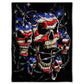Skull Love America Forever Flannel Blanket For Cozy Bedroom Sofa Decor