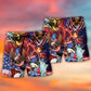 USA Independence Day Eagle Lightning Beach Shorts Design View For Summer Events And Coastal Getaways