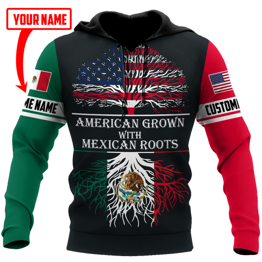 American Mexican Grown Roots Hoodie For Cultural Appreciation Events Casual Wear And Thoughtful Gifting