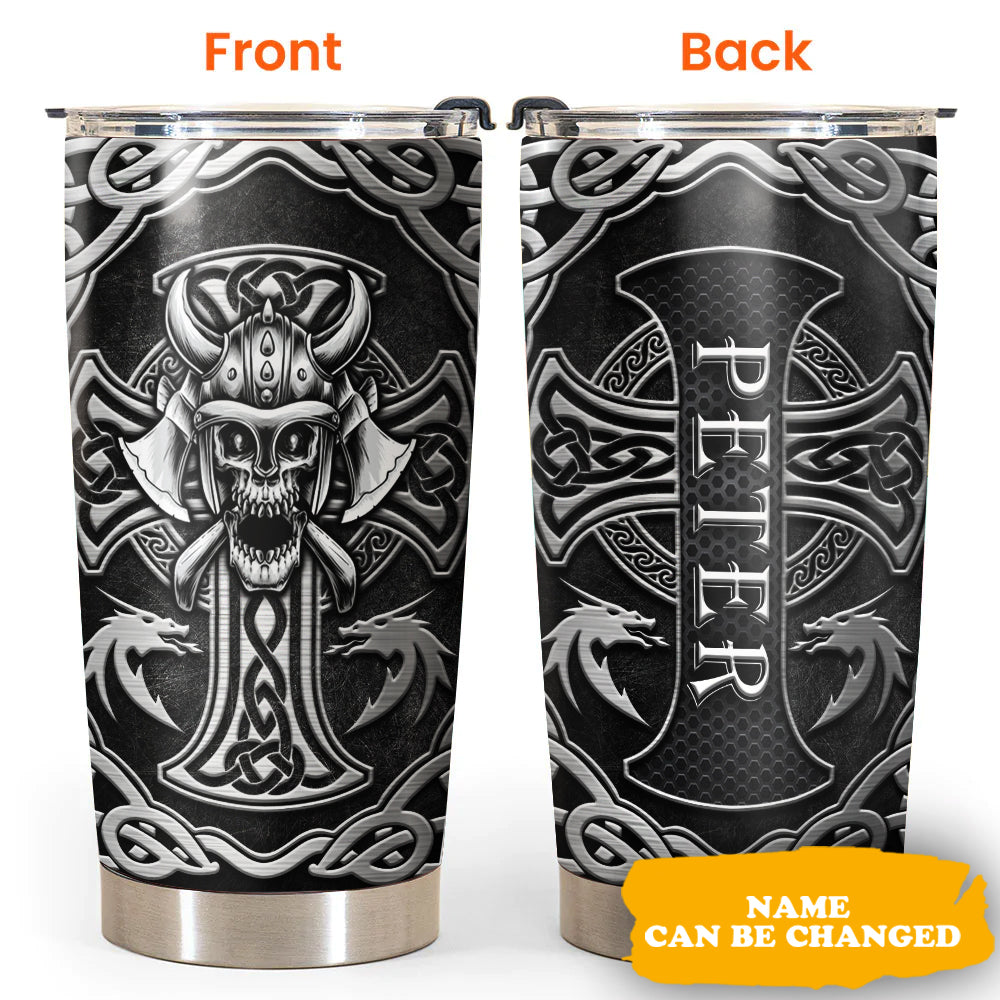 Viking Skull Personalized 20 Oz Tumbler For Coffee Travel And Daily Drinks
