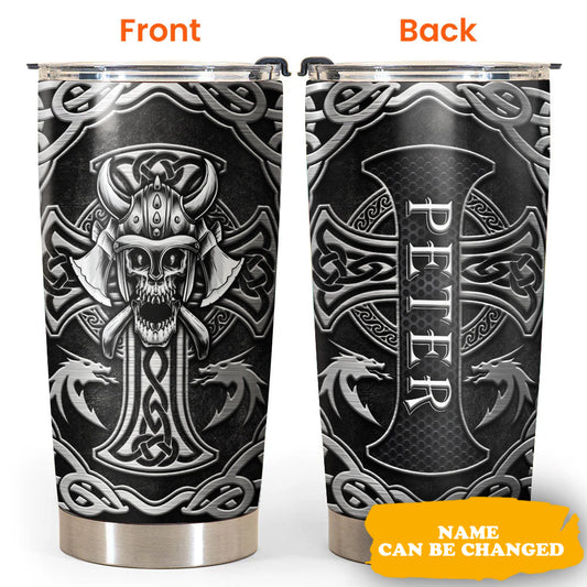 Viking Skull Personalized 20 Oz Tumbler For Coffee Travel And Daily Drinks