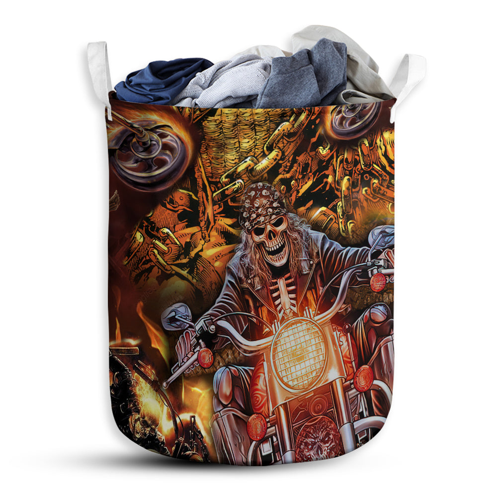 Small Size Skull Motorcycle Racing Fast Fire Laundry Basket For Bathroom Bedroom Storage