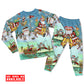 Cute Santa Christmas Long Sleeve Pajamas Set For Christmas Sleepwear And Family Lounging