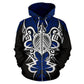 Blue Hawaii Turtle Tribal Armor Hoodie For Coastal Life Casual Events And Everyday Comfort