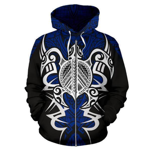Blue Hawaii Turtle Tribal Armor Hoodie For Coastal Life Casual Events And Everyday Comfort