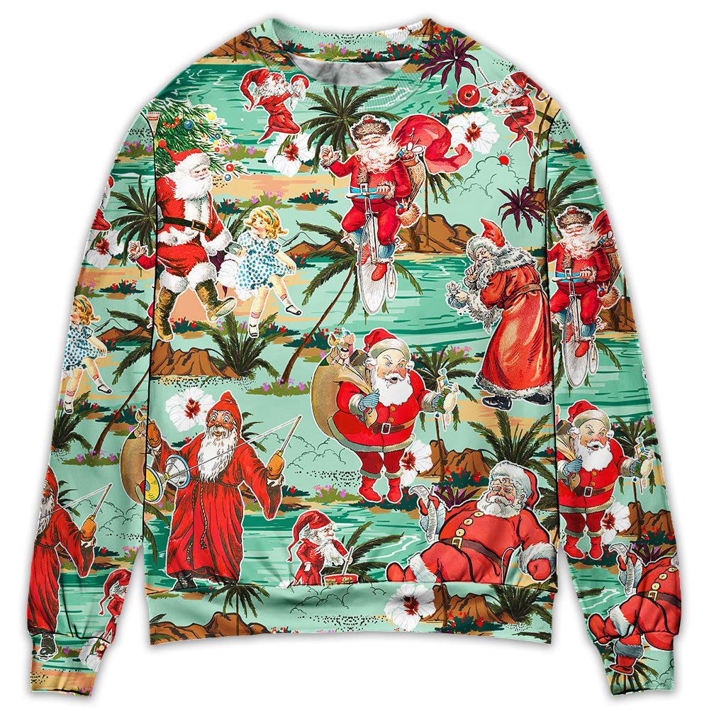Christmas Santa Vacation Beach Joyful Sweater For Festive Events Weekend Outings And Comfortable Winter Style