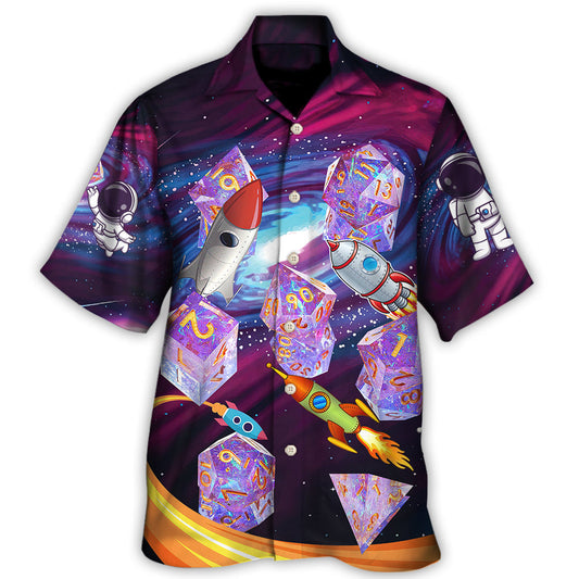 Fantasy Galaxy Dice Hawaiian Shirt Graphic Artwork Detail For Coastal Travel