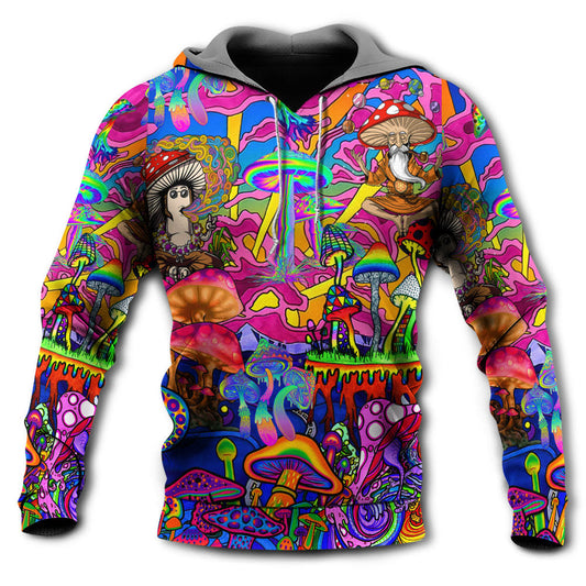 Hippie Magic Trippy Mushroom Hoodie For Free Spirited Travel Casual Wear And Comfortable Layering