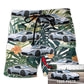 Car Tropical Various Style Personalized Photo Beach Shorts Pattern View For Vacation Travel And Outdoor Fun