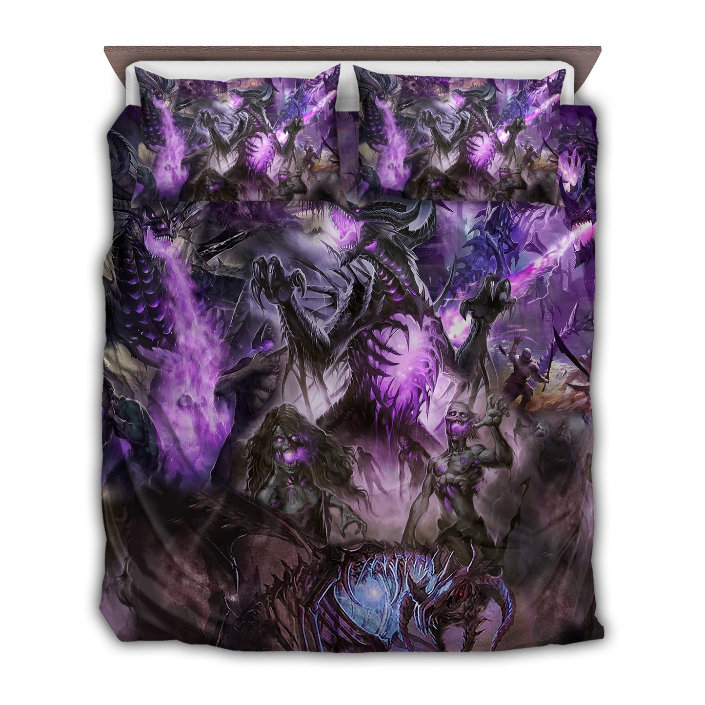 Skull Purple Dragon Love Life Bedding Cover For Fantasy Bedroom Decor