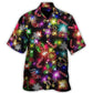 Neon Christmas Tree Gifts Gingerbread Hawaiian Shirt Design Detail For Beach Days And Holiday Travel