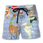 Christmas Ice Skating Party Animals Beach Shorts For Festive Vacation Wear