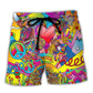 Hippie Music Guitar Musician Beach Shorts For Beach Days And Travel Ready Comfort