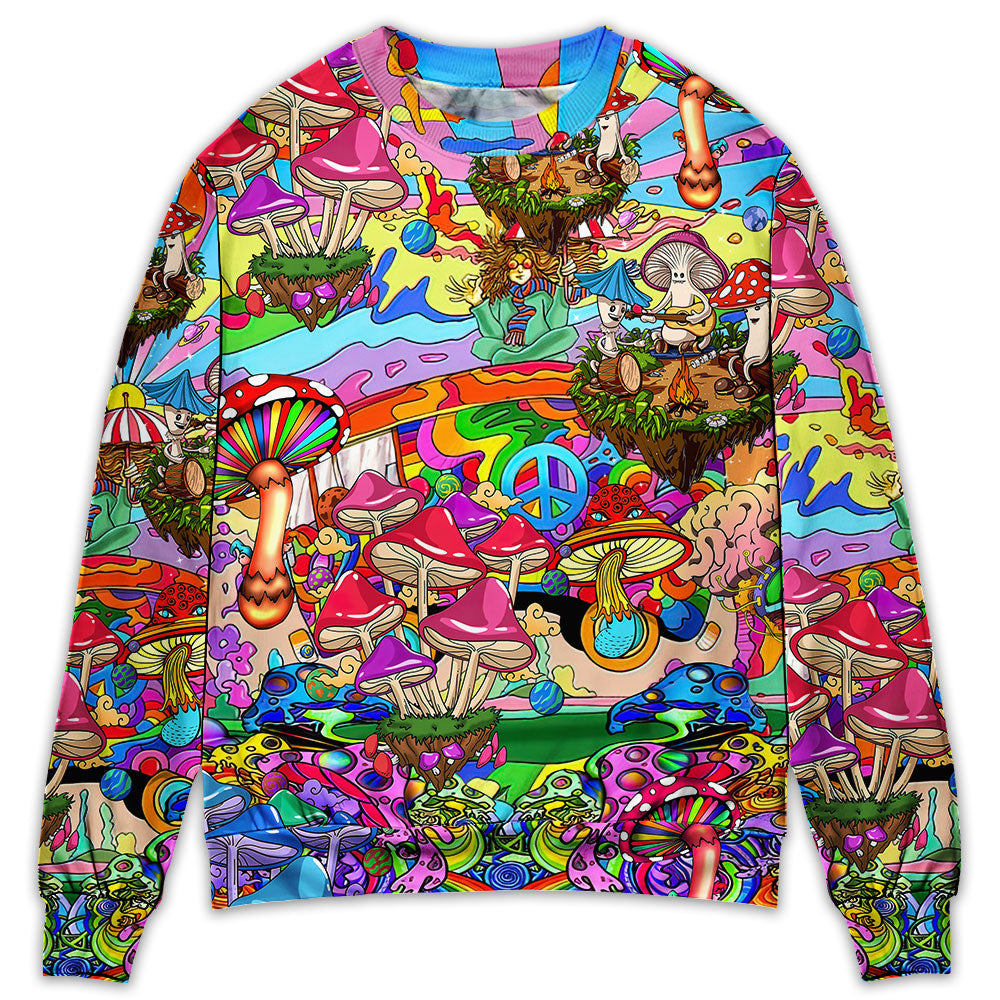 Hippie Mushroom Psychedelic Sweater For Colorful Outfits Weekend Events And Thoughtful Gift Giving