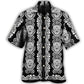 Black White Skull Diamond Pattern Hawaiian Shirt For Resort Trips, Coastal Parties, And Warm Weather Style