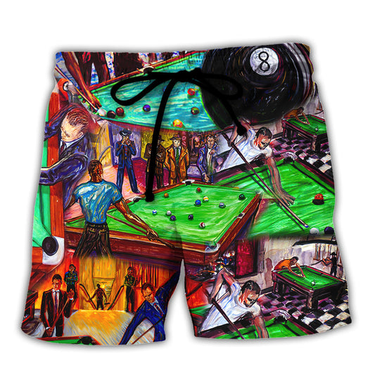 Billiard Rack Em Up Cool Player Beach Shorts For Beach Days And Outdoor Activities