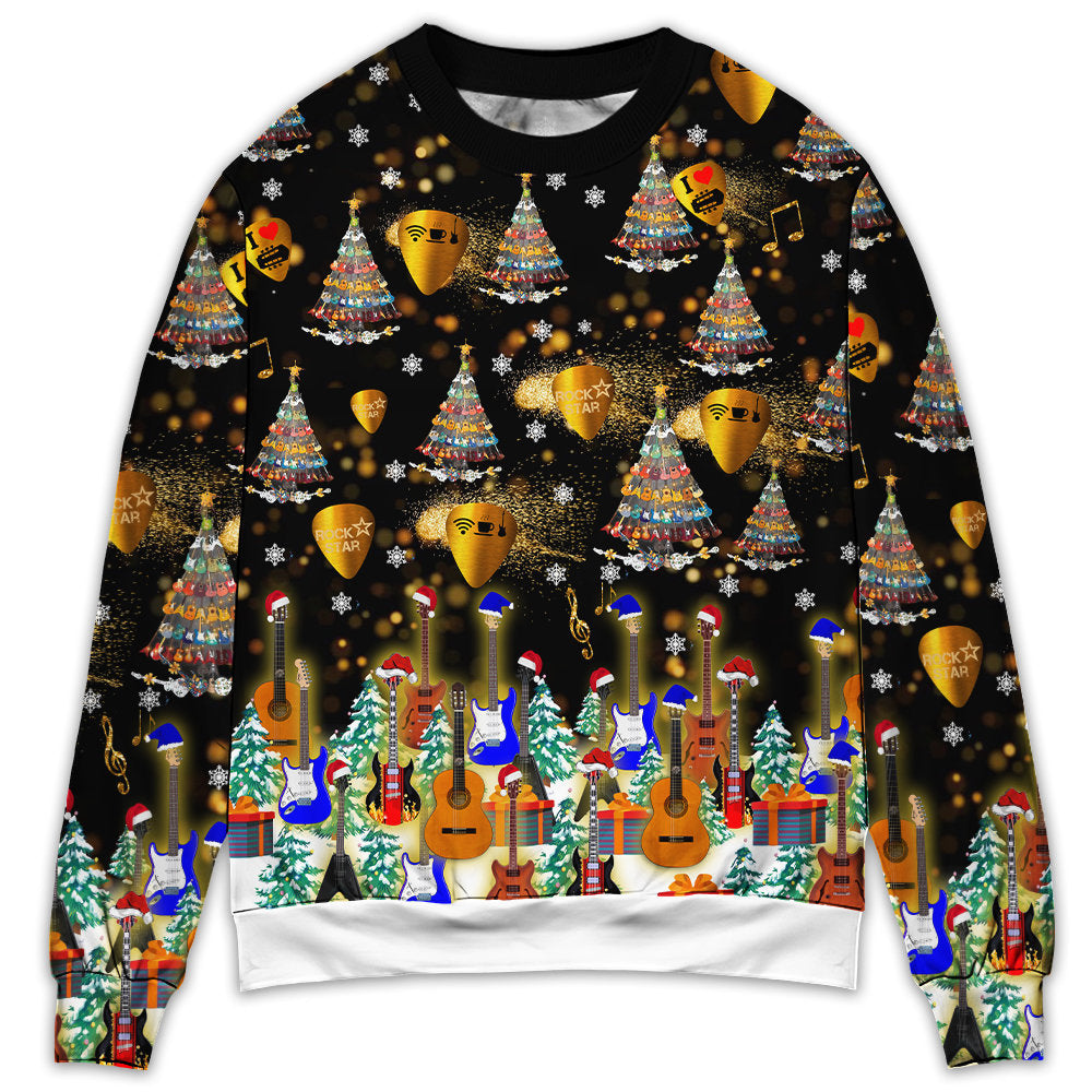 Christmas Yes I Speak Guitar Sweater For Festive Parties Family Photos And Comfortable Seasonal Wear