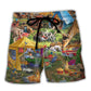 Camping Glamping Tent Family Picnic Beach Shorts Design Detail For Resort And Beach Day Style