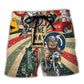 Cat On My Way Funny Cat Lover Beach Shorts For Wildlife Inspired Summer Style