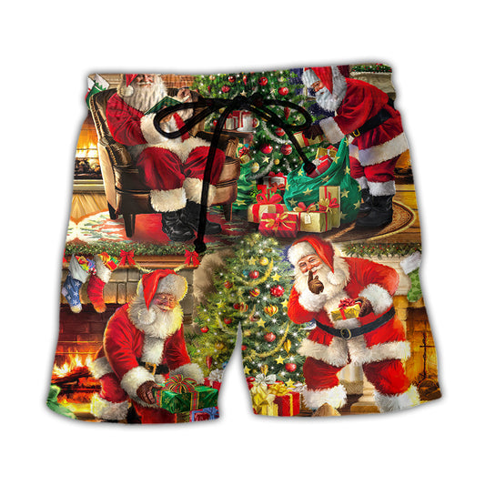 Christmas Santa Beach Shorts For Island Getaways And Easy Warm Weather Wear