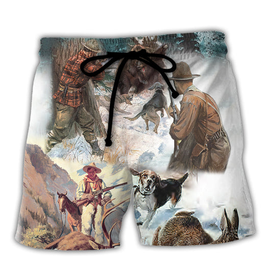 Snow Mountain Hunting Beach Shorts For Tropical Holidays And Easy Warm Weather Wear