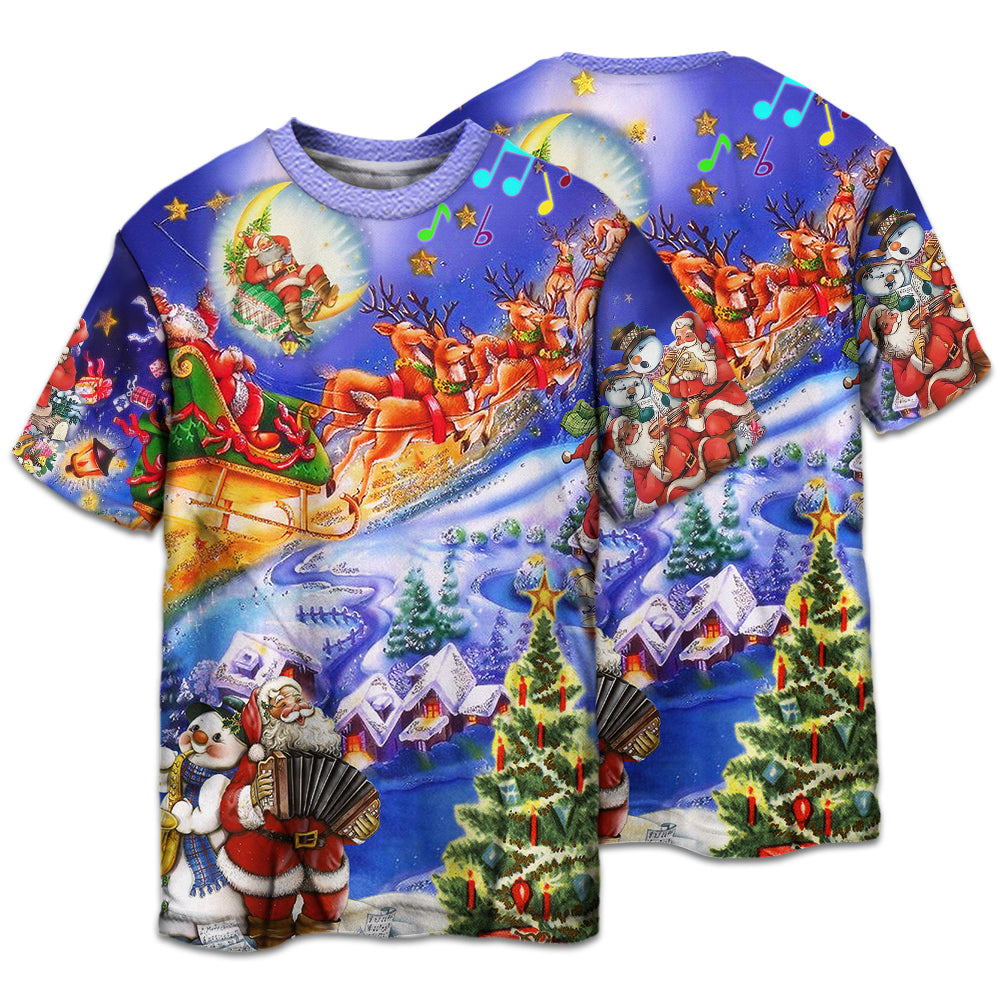 Santa Christmas Joy Short Sleeve Pajamas Set For Holiday Bedtime And Cozy Home Wear