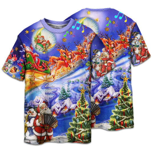 Santa Christmas Joy Short Sleeve Pajamas Set For Holiday Bedtime And Cozy Home Wear