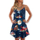 Christmas Astronaut Santa Theme – Women's Summer Sleeveless V-Neck Camisole Dress