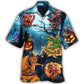Dark Dragon Halloween Pumpkin Sky Hawaiian Shirt For Beach Parties And Weekend Getaways