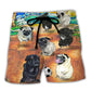Coastal Soccer Pug Beach Shorts For Tropical Holidays And Weekend Casual Style