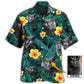 Tropical Black Cat Personalized Photo Hawaiian Shirt All Over Print Detail For Summer Travel