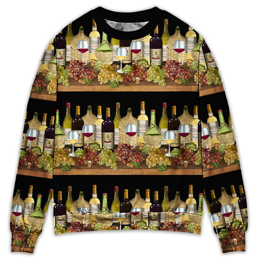 Wine Tasting Border Stripe Sweater For Distinctive Style Travel Adventures And Creative Gifts