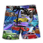 Car Green Red Dream Style Beach Shorts For Coastal Drives And Casual Style