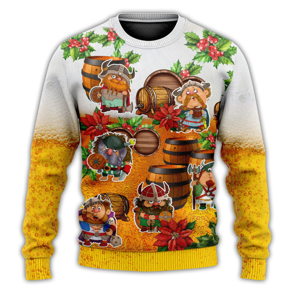 Viking Beer Theme Funny Christmas Sweater For Winter Parties Seasonal Adventures And Relaxed Everyday Styling