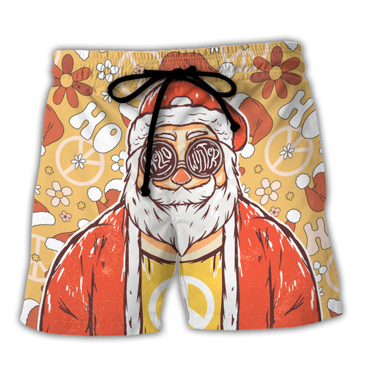 Christmas Hippie Santa Beach Shorts For Tropical Holidays And Laid Back Styling
