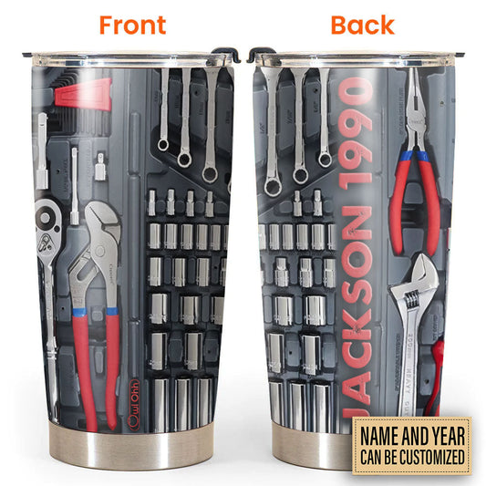 Mechanic Tools Box Art Personalized 20 Oz Tumbler For Coffee Travel And Daily Drinks