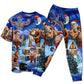 Strong Santa Christmas Short Sleeve Pajamas Set For Christmas Mornings And Relaxed Lounging