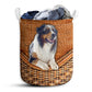 Small Size Australian Shepherd Dog Rattan Texture Laundry Basket For Bathroom Bedroom Storage