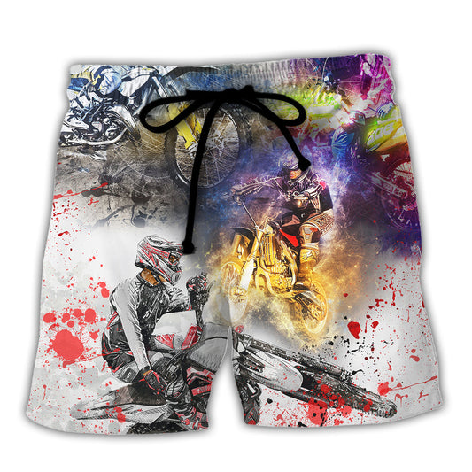 Motorcycle Where The Road Ends Fun Begins Beach Shorts For Weekend Getaways And Travel