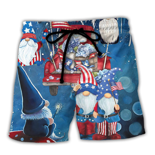 Independence Day Gnome Beach Shorts For Casual Day Trips And Easy Warm Weather Wear