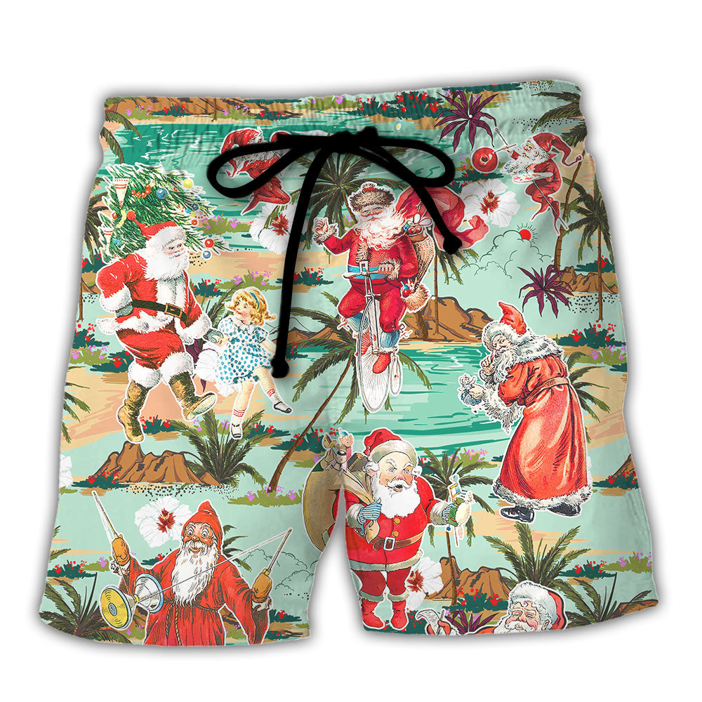 Christmas Coastal Santa Vacation Beach Shorts For Coastal Adventures And Everyday Comfort