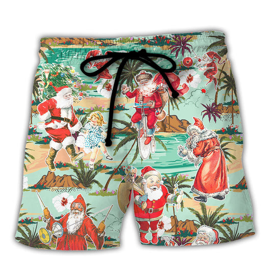 Christmas Coastal Santa Vacation Beach Shorts For Coastal Adventures And Everyday Comfort