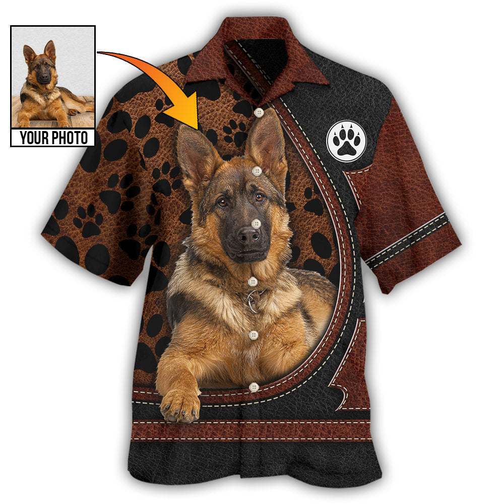 Dog German Shepherd Various Custom Photo Personalized Hawaiian Shirt Pattern View For Relaxed Warm Weather Outfits