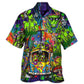 Bohemian Alien Space Psychedelic Hawaiian Shirt Pattern Detail For Vacation Travel And Daily Wear