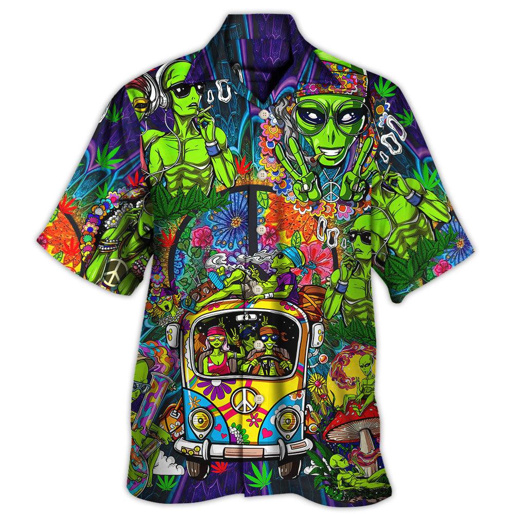 Bohemian Alien Space Psychedelic Hawaiian Shirt Pattern Detail For Vacation Travel And Daily Wear