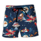 Astronaut Santa Space Holiday Beach Shorts Artwork Detail For Tropical Travel And Everyday Wear